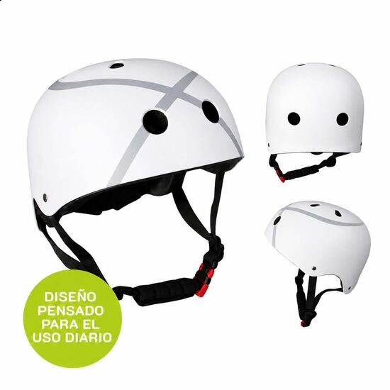 Casco UX300 blanco, vistas frontal, trasera y lateral