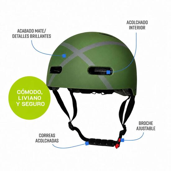 Casco UX500 verde, características destacadas